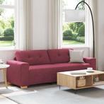 vidaXL 3-Zits Sofa met kussen Wijnrood Stof, Huis en Inrichting, Verzenden, Nieuw