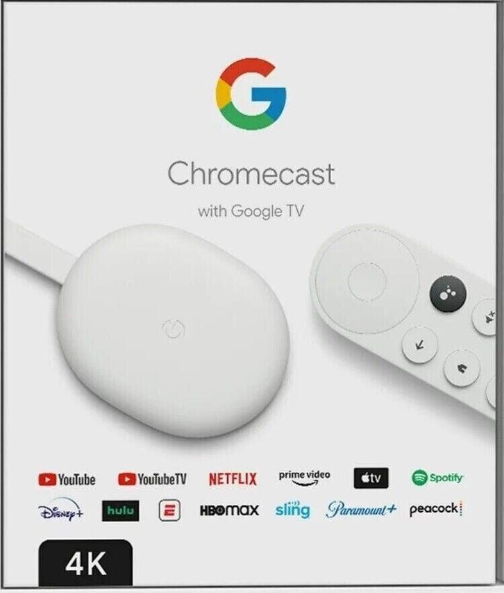 Google Chromecast met Google TV (4K) in Doos (Nieuw), Audio, Tv en Foto, Mediaspelers, Nieuw, Ophalen of Verzenden