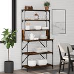 vidaXL Bakkersrek 6-laags 90x40x180 cm bewerkt hout gerookt, Huis en Inrichting, Verzenden, Nieuw