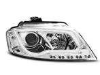 Audi A3 8P 2008-2012 Tube Chrome LED koplamp units, Auto-onderdelen, Verzenden, Nieuw, Audi