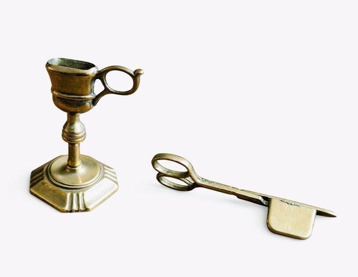 Kandelaar - Messing - Kaarsendover, Antiek en Kunst, Curiosa en Brocante