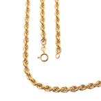 18 Krt. Gouden lange gedraaide schakel ketting | 70 cm, Handtassen en Accessoires, Kettingen, Ophalen of Verzenden, Gebruikt, Overige kleuren