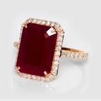 Zonder Minimumprijs - Ring - 14 karaat Roségoud, IGI 6,63 ct, Handtassen en Accessoires, Ringen, Nieuw