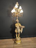 Candelabra vloerlamp - Verguld hout, verzilverd en