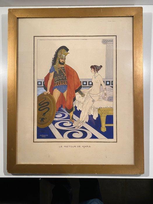 Fernand Fau (1858-1917) - Le Retour De Mars, Antiek en Kunst, Kunst | Schilderijen | Klassiek