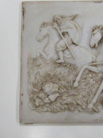 Relief, jachttafereel - 30 cm - Albâtre