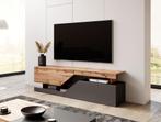 Meubella | TV-Meubel antraciet eiken 160x35x46 staand, Huis en Inrichting, Kasten |Televisiemeubels, Nieuw, 150 tot 200 cm, Overige materialen