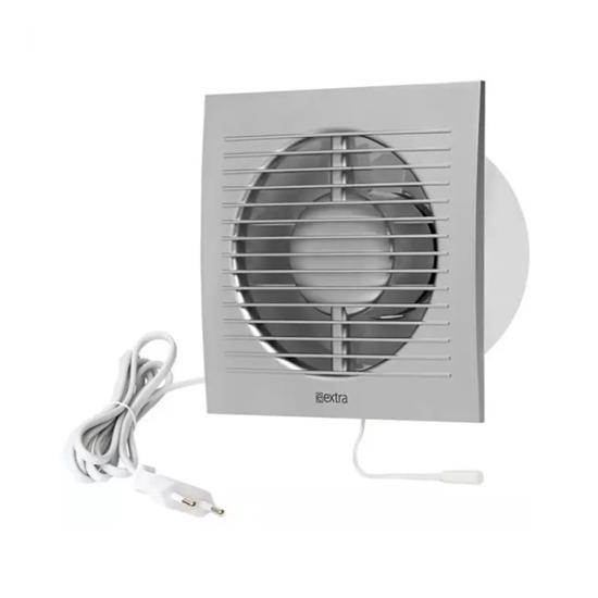 Europlast badkamerventilator Ø 150 mm Zilver | Trekkoord en, Doe-het-zelf en Bouw, Ventilatie en Afzuiging, Verzenden