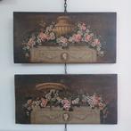 Italiaanse school (XX) - Coppia di nature morte con festoni, Antiek en Kunst