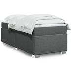 vidaXL Boxspring met matras stof donkergrijs 90x200 cm, Verzenden, Nieuw