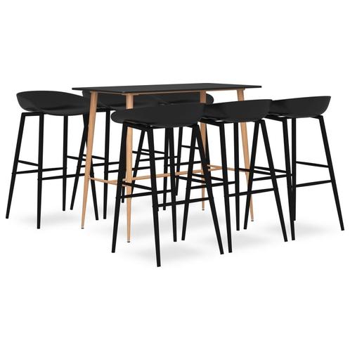 vidaXL 7-delige Barset zwart, Huis en Inrichting, Complete eetkamers, Nieuw, Verzenden