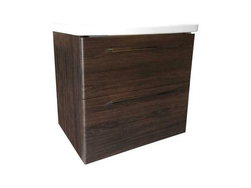 onderkast + wastafel Winner Oak-Dark Brown 80 cm, Huis en Inrichting, Badkamer | Badkamermeubels, Ophalen of Verzenden