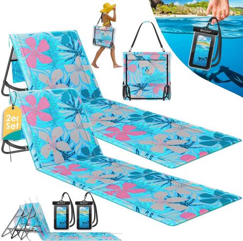 KESSER® Opvouwbare strandmatten - Ligstoel - Set van 2 - Bla, Huis en Inrichting, Woonaccessoires | Overige, Verzenden