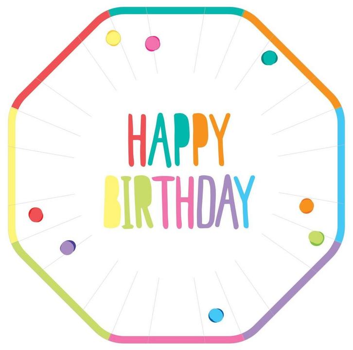 Borden Confetti Gekleurd 23cm 8st, Hobby en Vrije tijd, Feestartikelen, Nieuw, Verzenden