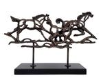 Figuur - Lopende paarden - IJzer, Antiek en Kunst