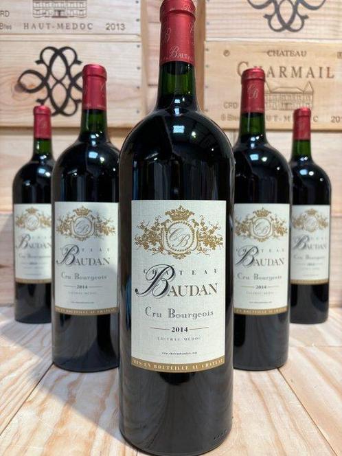2014 Château Baudan - Haut-Médoc Cru Bourgeois - 6 Magnums, Verzamelen, Wijnen