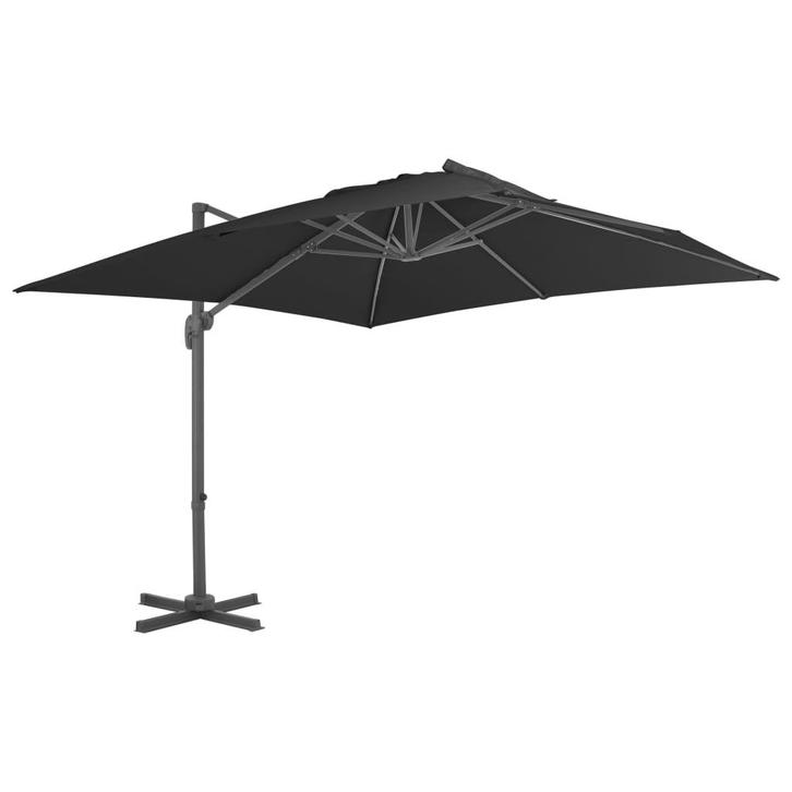 vidaXL Zweefparasol met aluminium paal 3x3 m zwart, Tuin en Terras, Parasols, Nieuw, Verzenden