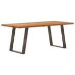vidaXL Eettafel rechthoekig 200x90x74 cm massief eikenhout, Huis en Inrichting, Tafels | Eettafels, Verzenden, Nieuw