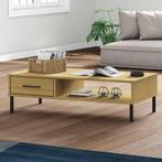vidaXL Table basse avec pieds en métal Marron Bois pin, Maison & Meubles, Tables | Tables de salon, Neuf, Verzenden