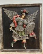 Pareja de Arcángeles Coloniales en Alto Relieve – San Miguel, Antiek en Kunst