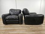 Busnelli - Arrigo Arrigoni - Fauteuil - Leder - Paar zwarte, Antiek en Kunst