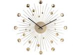 Wandklok Sunburst - Kristal - Goud - Large - Ø50cm, Verzenden, Zo goed als nieuw