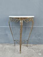 Wandtafel - Bronzen console met marmeren deksel, Antiek en Kunst