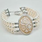 Zilver - Armband - Parel en schelpen, Antiek en Kunst