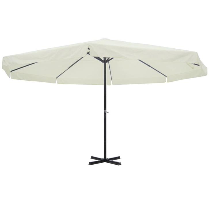 vidaXL Parasol Samos 500 cm aluminium wit, Tuin en Terras, Parasols, Nieuw, Verzenden