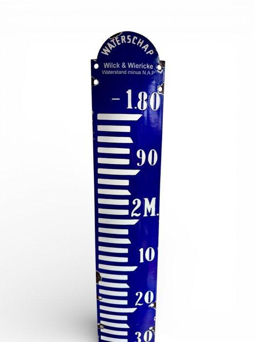 Emaille bord - polderwaterstandmeter - Emaille, Metaal, Antiquités & Art, Antiquités | Assiettes décoratives & Carrelages