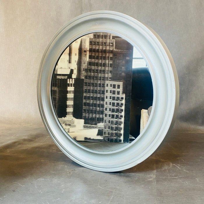 Wandspiegel - Metaal, satijnachtig in space-age-stijl uit de, Antiek en Kunst, Kunst | Designobjecten