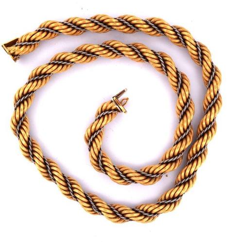 Collier - 18 carats Or jaune - années 60, Handtassen en Accessoires, Kettingen