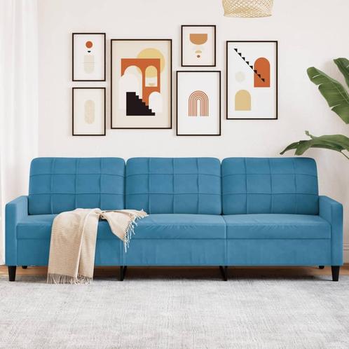 vidaXL Driezitsbank 210 cm fluweel blauw, Huis en Inrichting, Zetels | Zetels, Nieuw, Verzenden