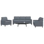 vidaXL Ensemble de canapés 3 pcs avec coussins Gris, Verzenden, Neuf