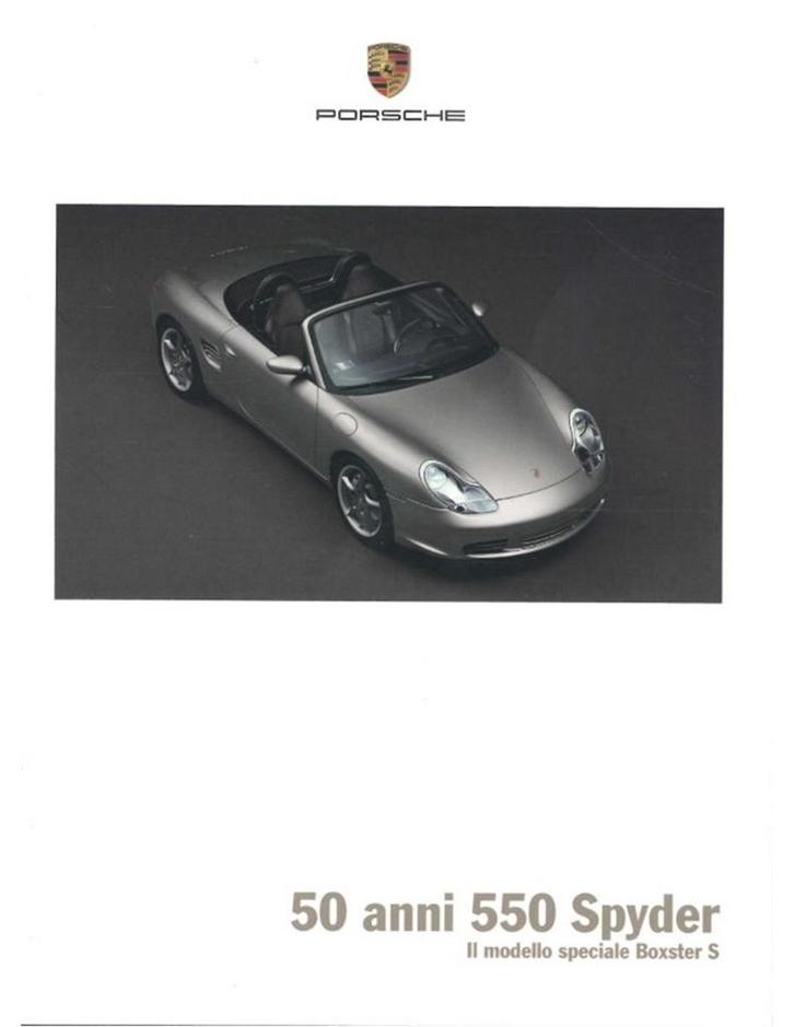 2004 PORSCHE BOXSTER S 50 JAAR 550 SPYDER BROCHURE ITALIAANS, Livres, Autos | Brochures & Magazines, Enlèvement ou Envoi