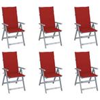 vidaXL Chaises inclinables de jardin 6 pcs avec coussins, Verzenden