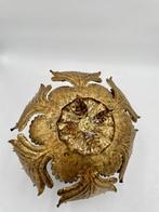Kroonluchter - Lamp met bloemmotieven in verguld smeedijzer,