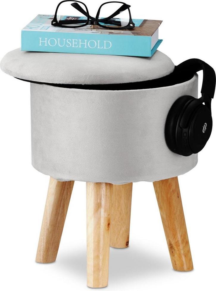 Krukje met opbergruimte hoogte 36 cm - diameter 30 cm -, Huis en Inrichting, Krukjes, Verzenden