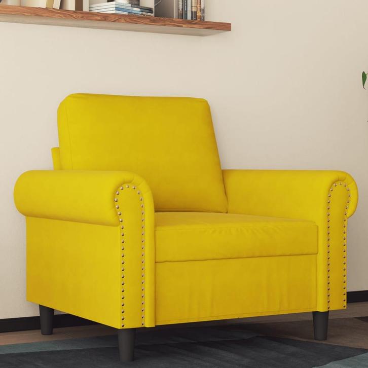 vidaXL Fauteuil 60 cm fluweel geel, Huis en Inrichting, Zetels | Zetels, Nieuw, Verzenden
