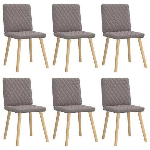 vidaXL Eetkamerstoelen 6 st stof taupe, Huis en Inrichting, Stoelen, Nieuw, Verzenden