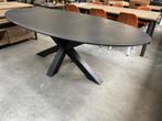 Massief eiken, ovale eettafel, verjongde rand (nieuw, outlet