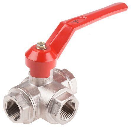 G1/2'' 3-Weg T-boring Kogelkraan Messing PTFE/NBR 50 bar -, Doe-het-zelf en Bouw, Overige Doe-Het-Zelf en Bouw, Verzenden