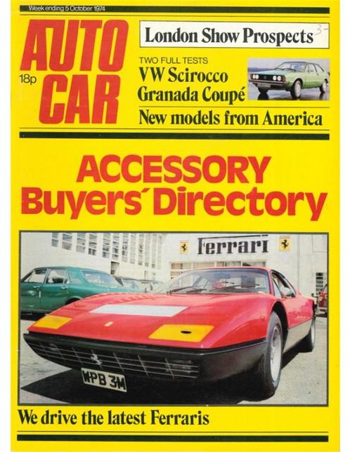 1974 AUTOCAR MAGAZINE 4067 ENGELS, Livres, Autos | Brochures & Magazines