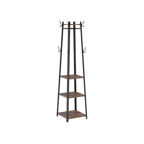 Kapstok met Planken Zwart/Bruin - Tweede Kansje - OP = OP!, Huis en Inrichting, Woonaccessoires | Kapstokken, Nieuw, Staande kapstok