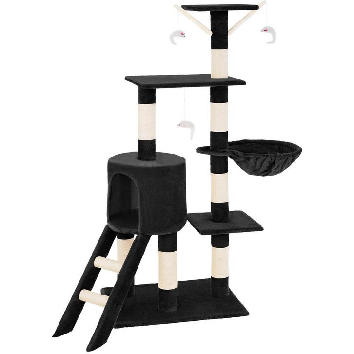 tectake Krabpaal Dominik 144cm - zwart, Animaux & Accessoires, Accessoires pour chats, Envoi