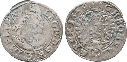 3 Kreuzer Kuttenberg 1659 Habsburg: Leopold I, 1657-1705:, Postzegels en Munten, Munten | Europa | Niet-Euromunten, België, Verzenden