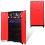 vidaXL Gereedschapskast met 2 deuren 90x40x180 cm staal, Doe-het-zelf en Bouw, Verzenden, Nieuw