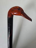 Unieke Vintage Wandelstok - Hout, Hoogglans - Eend, Antiek en Kunst