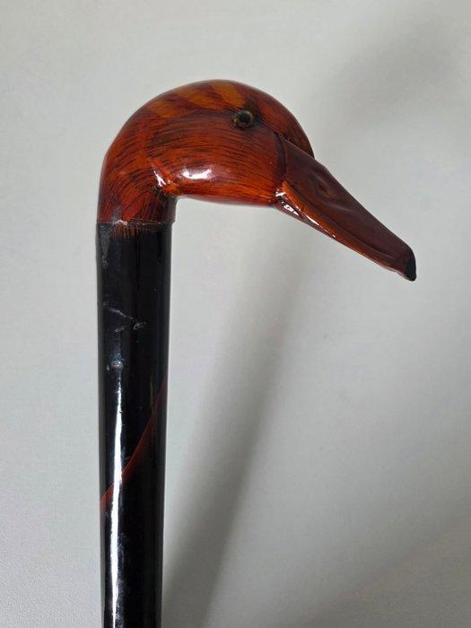 Unieke Vintage Wandelstok - Hout, Hoogglans - Eend, Antiek en Kunst, Curiosa en Brocante