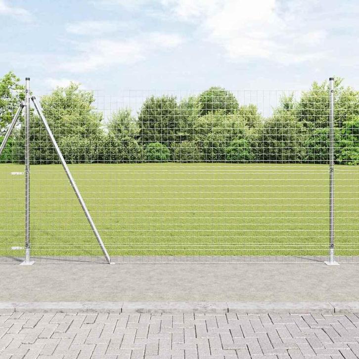 vidaXL Fence Posts 13 pcs Zilver Ø32mm 170 cm Gegalvaniseerd, Tuin en Terras, Palen, Balken en Planken, Nieuw, Verzenden